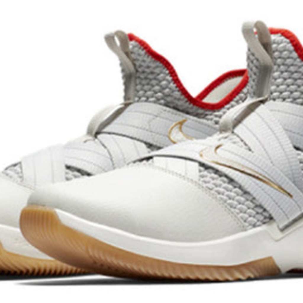 Nike Lebron "Soldier" 12 Ep "Light Bone" - 8.5 - Red/Off-White/Gold
